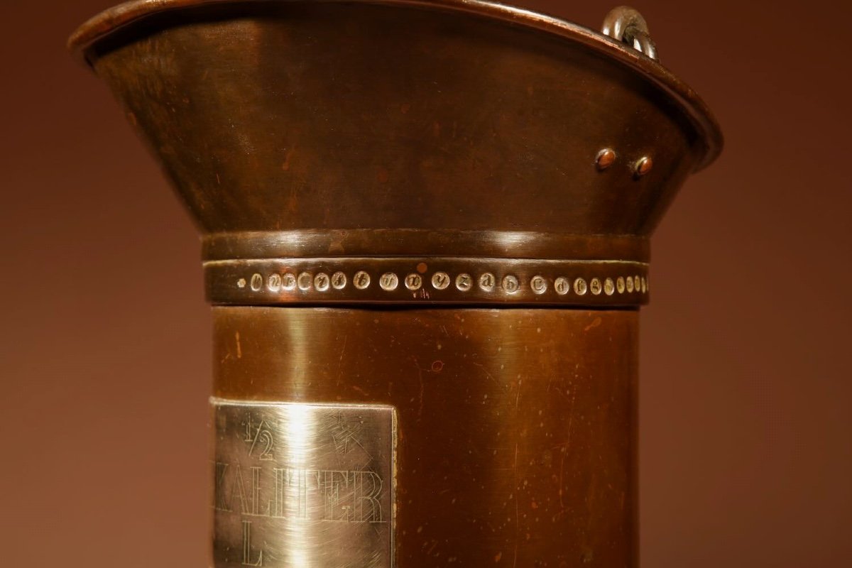 Dutch Brass And Copper Milk Measure.-photo-4