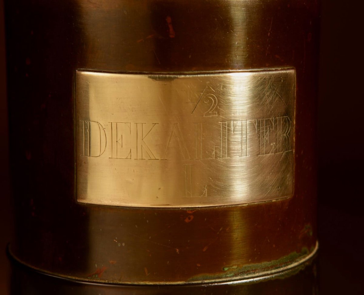 Dutch Brass And Copper Milk Measure.-photo-4