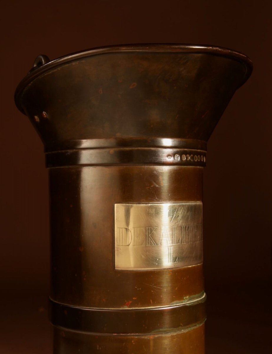 Dutch Brass And Copper Milk Measure.-photo-6