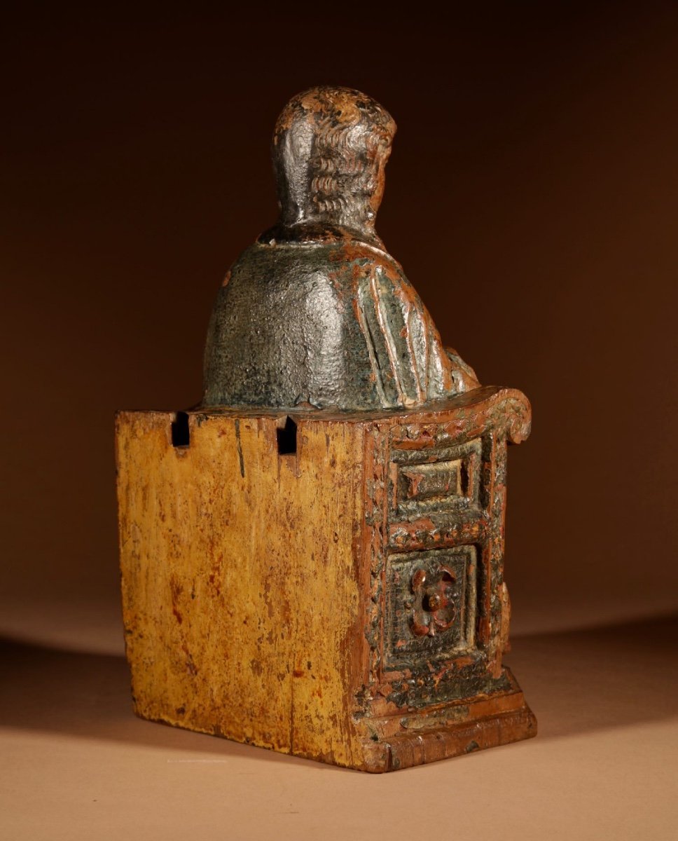 An Interesting French Walnut Sculpture Of A Madonna Seated On A Crescent Moon, Circa 1570.-photo-1