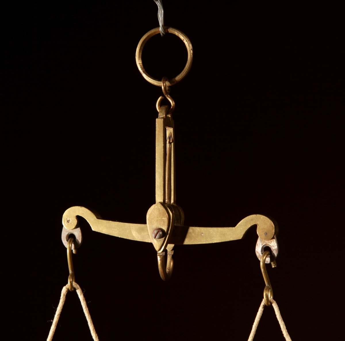 Intéressant Et Rare Ensemble Complet De Balance De Boisseau En Laiton Hollandais 1846.-photo-2
