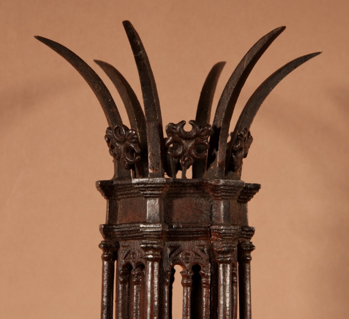 Interesting Very Fine Cast Pair Of Small White Metal God Lamps / Lanterns-photo-4