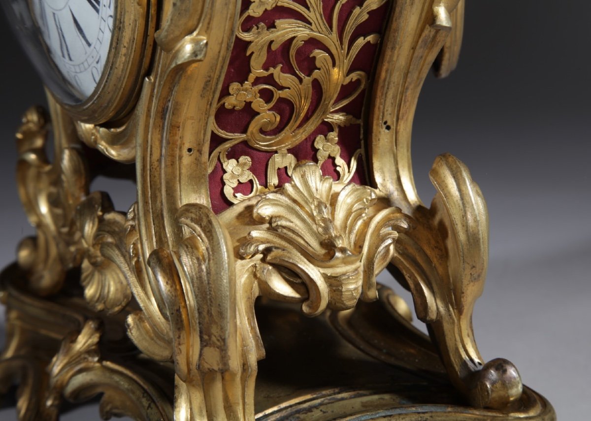 Intéressante Petite Pendule / Pendule De Cheminée Louis Quinze Française Très Elégante, 1750-photo-8