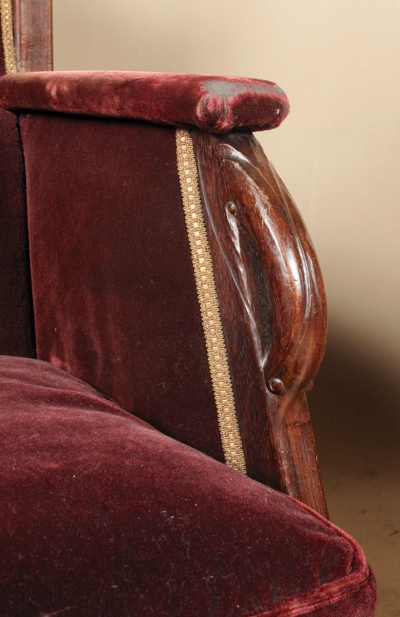 Dutch Amsterdam School Pair Of Jati Wood Throne Arm Chairs Signed Jacques Van Den -photo-1