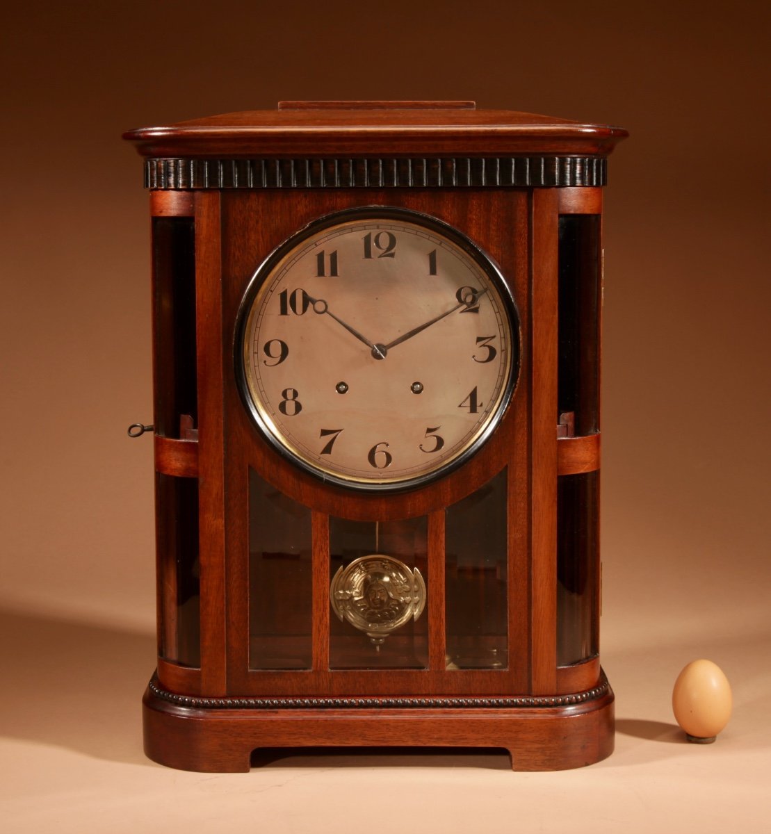 Art Nouveau Rare Germany, Furtwangen/black Forest Mahogany Mantel Clock Circa 1895. -photo-2