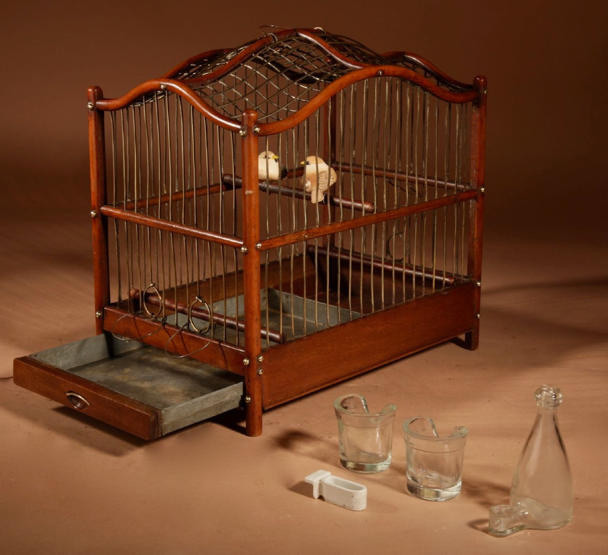  Rare Cage à Oiseaux En Acajou Et Laiton, Anglo-néerlandaise, Vers 1870-photo-2
