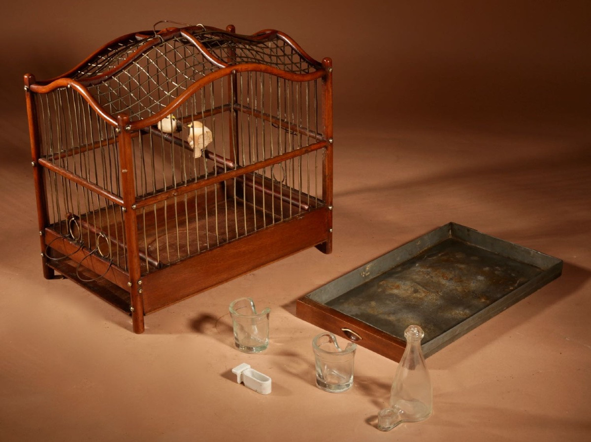  Rare Cage à Oiseaux En Acajou Et Laiton, Anglo-néerlandaise, Vers 1870-photo-4
