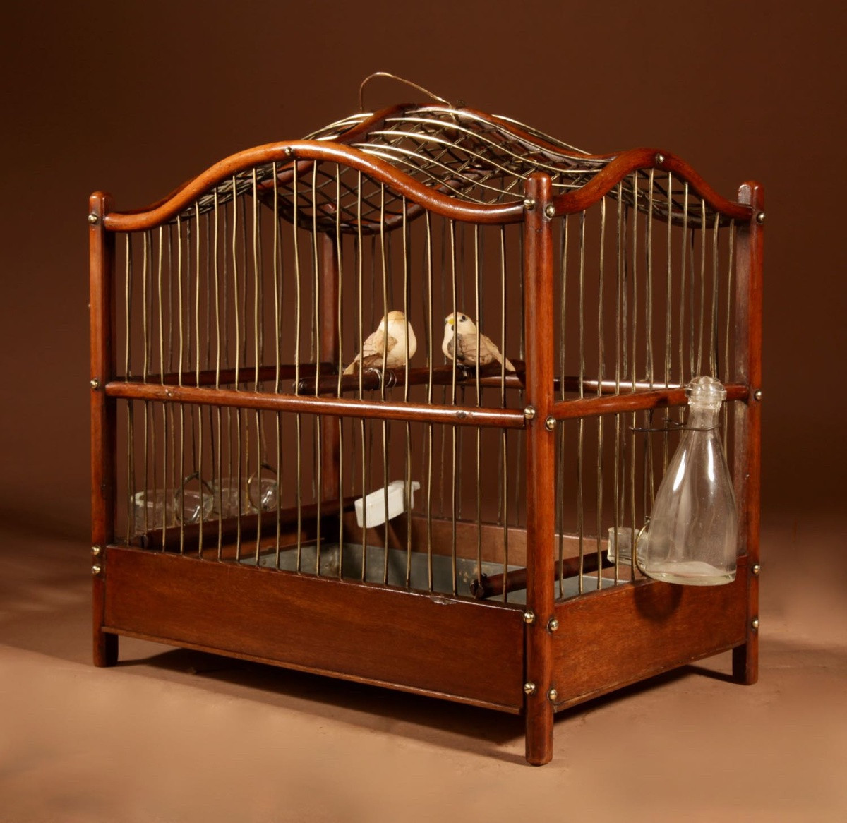  Rare Cage à Oiseaux En Acajou Et Laiton, Anglo-néerlandaise, Vers 1870-photo-7