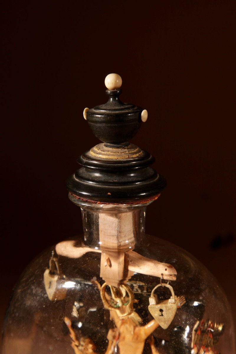 Folk Art Calvary In A Bottle, South Germany / Austria.-photo-4