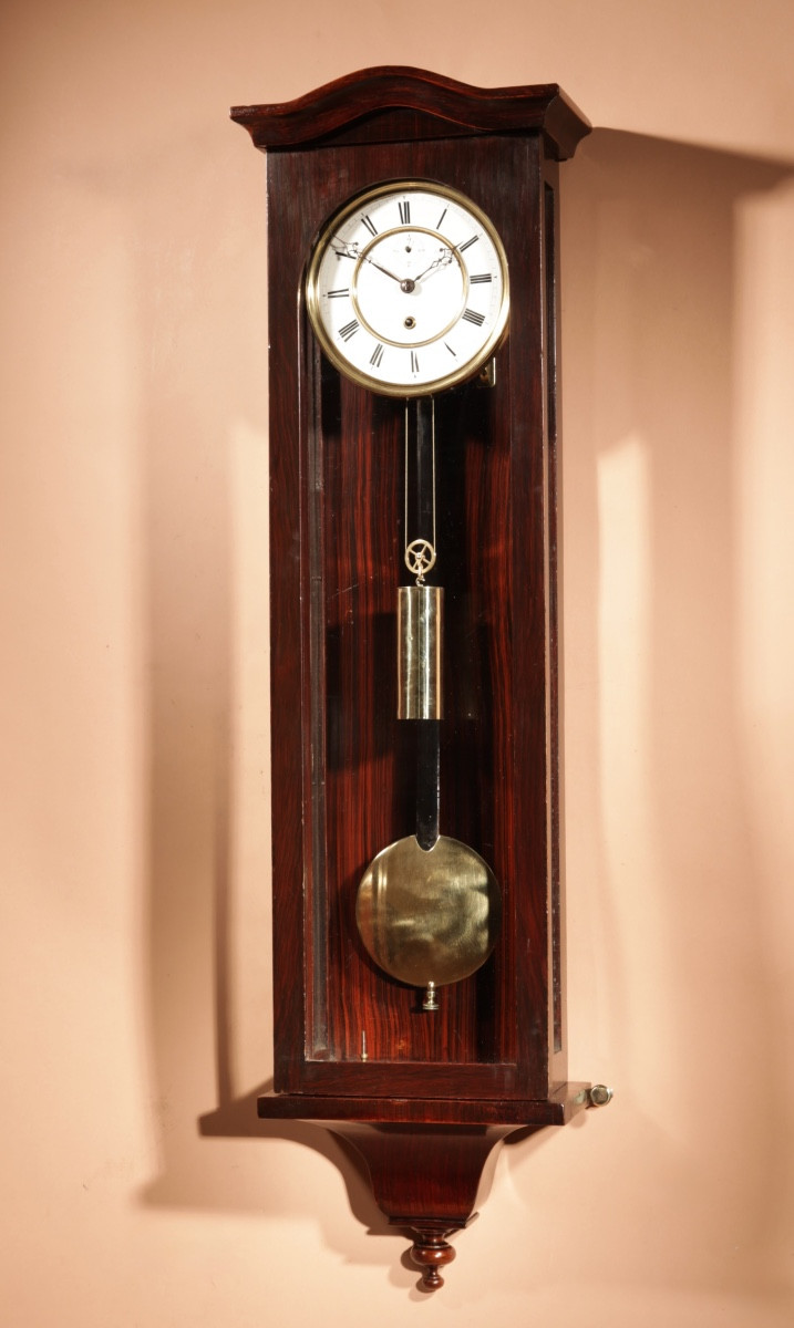  A Interesting Elegant Black Forest Regulator Wall Clock In The Vienna Style.