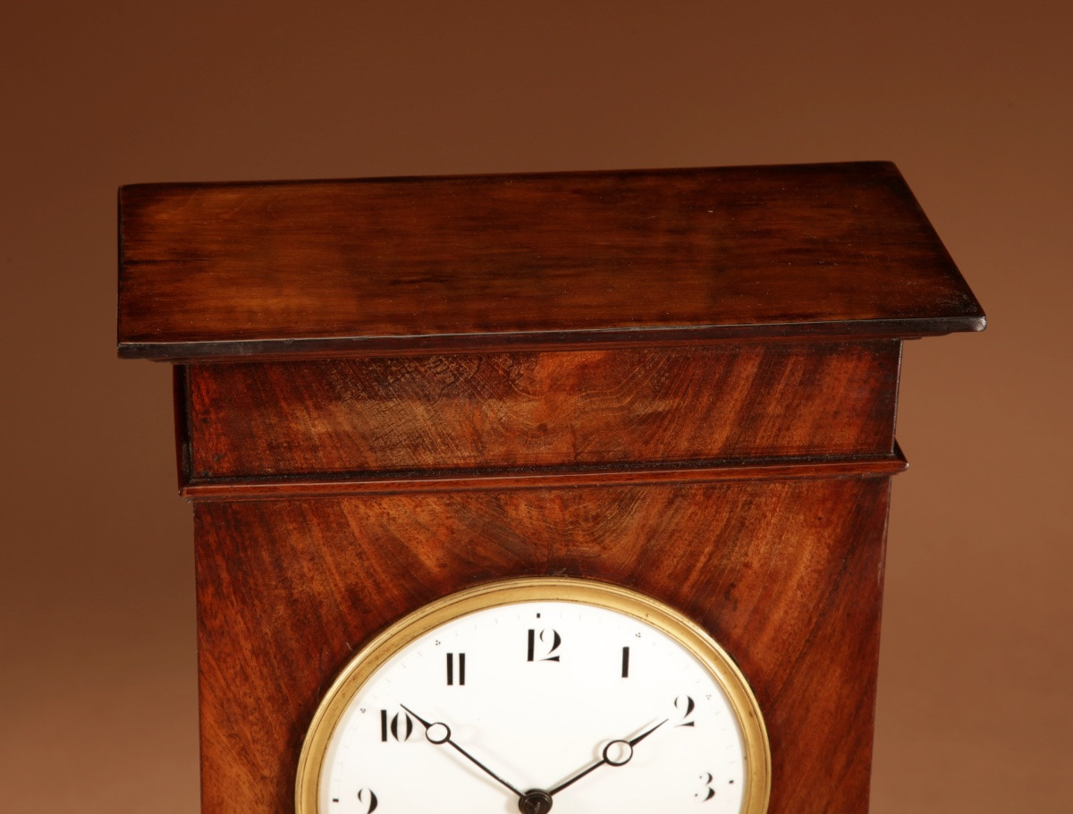 Impressive Directoire Style Mahogany Mantel Clock (1795-1799)-photo-3