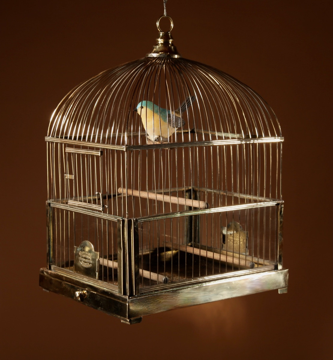 A Brass Very Decorative Bird Cage Circa 1920-40-photo-2