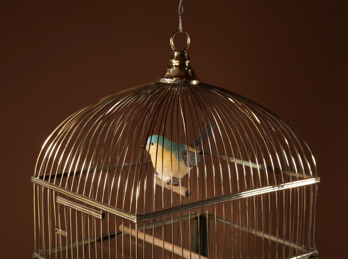 A Brass Very Decorative Bird Cage Circa 1920-40-photo-3