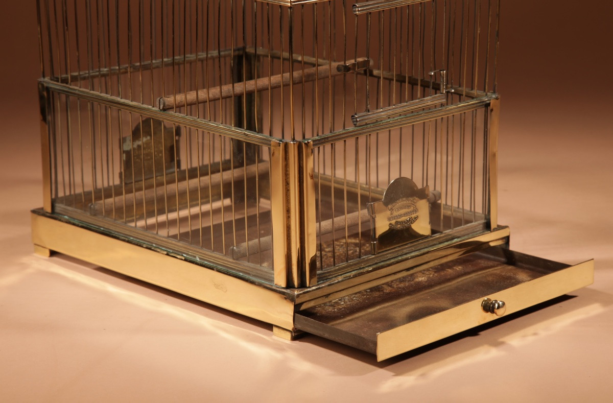 A Brass Very Decorative Bird Cage Circa 1920-40-photo-3