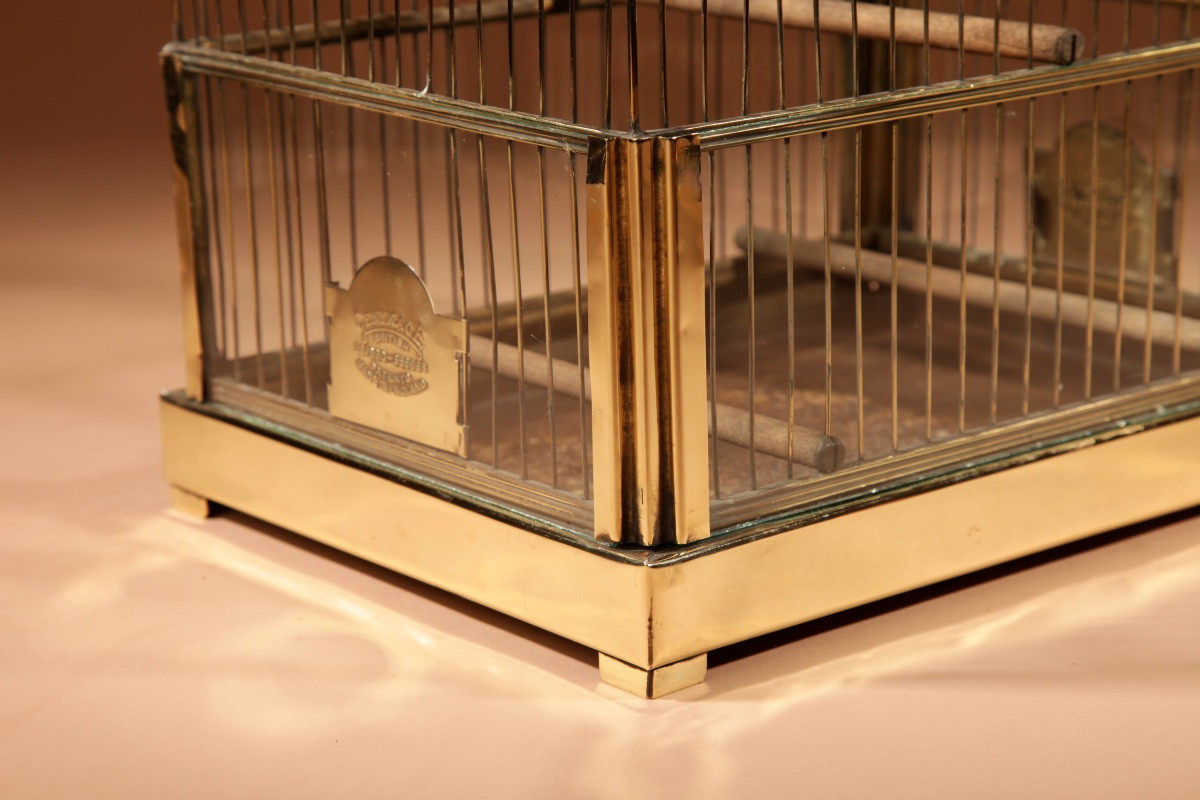A Brass Very Decorative Bird Cage Circa 1920-40-photo-7