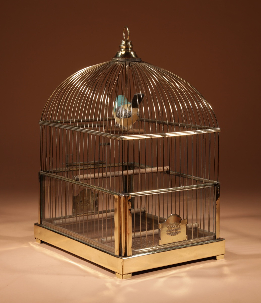A Brass Very Decorative Bird Cage Circa 1920-40-photo-8