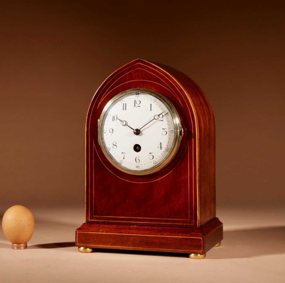 Intéressante pendule de cheminée édouardienne en acajou, vers 1901-1914-photo-2