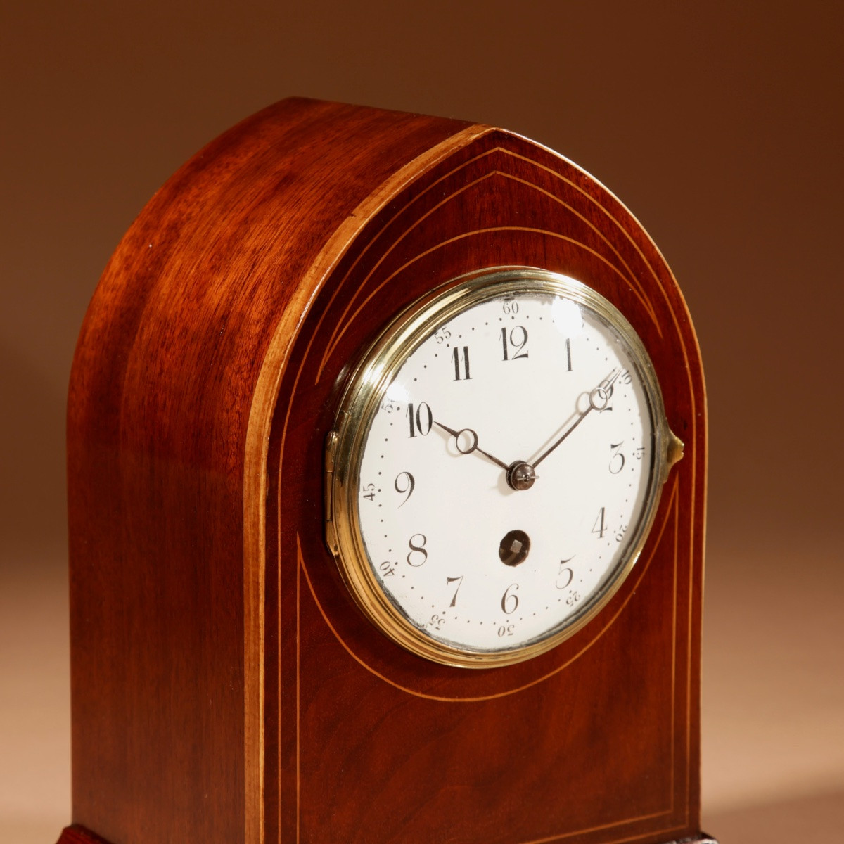 Intéressante pendule de cheminée édouardienne en acajou, vers 1901-1914-photo-1