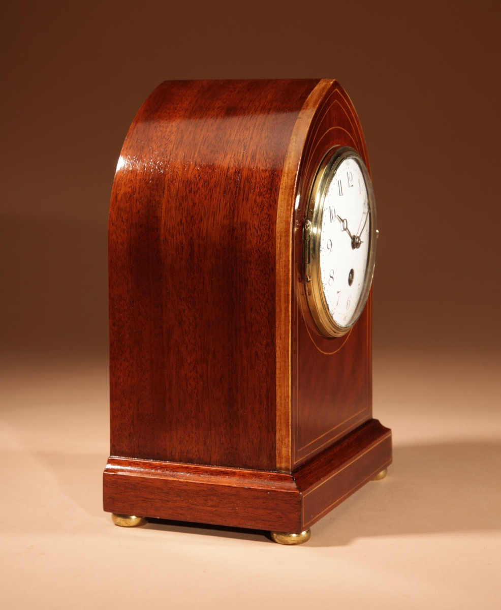 Intéressante pendule de cheminée édouardienne en acajou, vers 1901-1914-photo-2