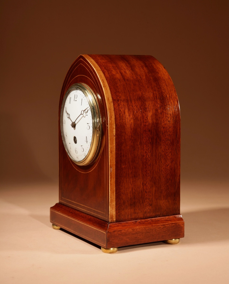 Intéressante pendule de cheminée édouardienne en acajou, vers 1901-1914-photo-5