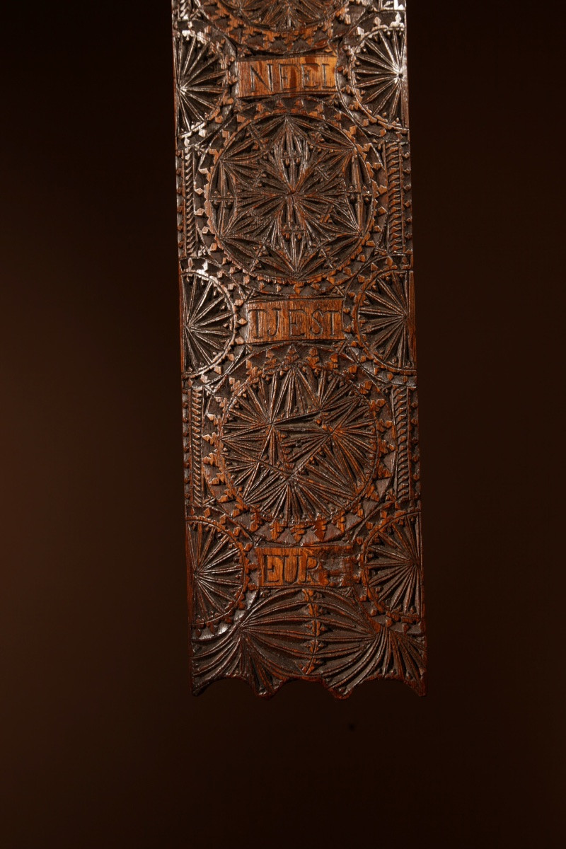  Volendam Interest Wedding Love Gift Very Fine Chip Carved Oak Dutch Mangling Board 18th/19th C-photo-4