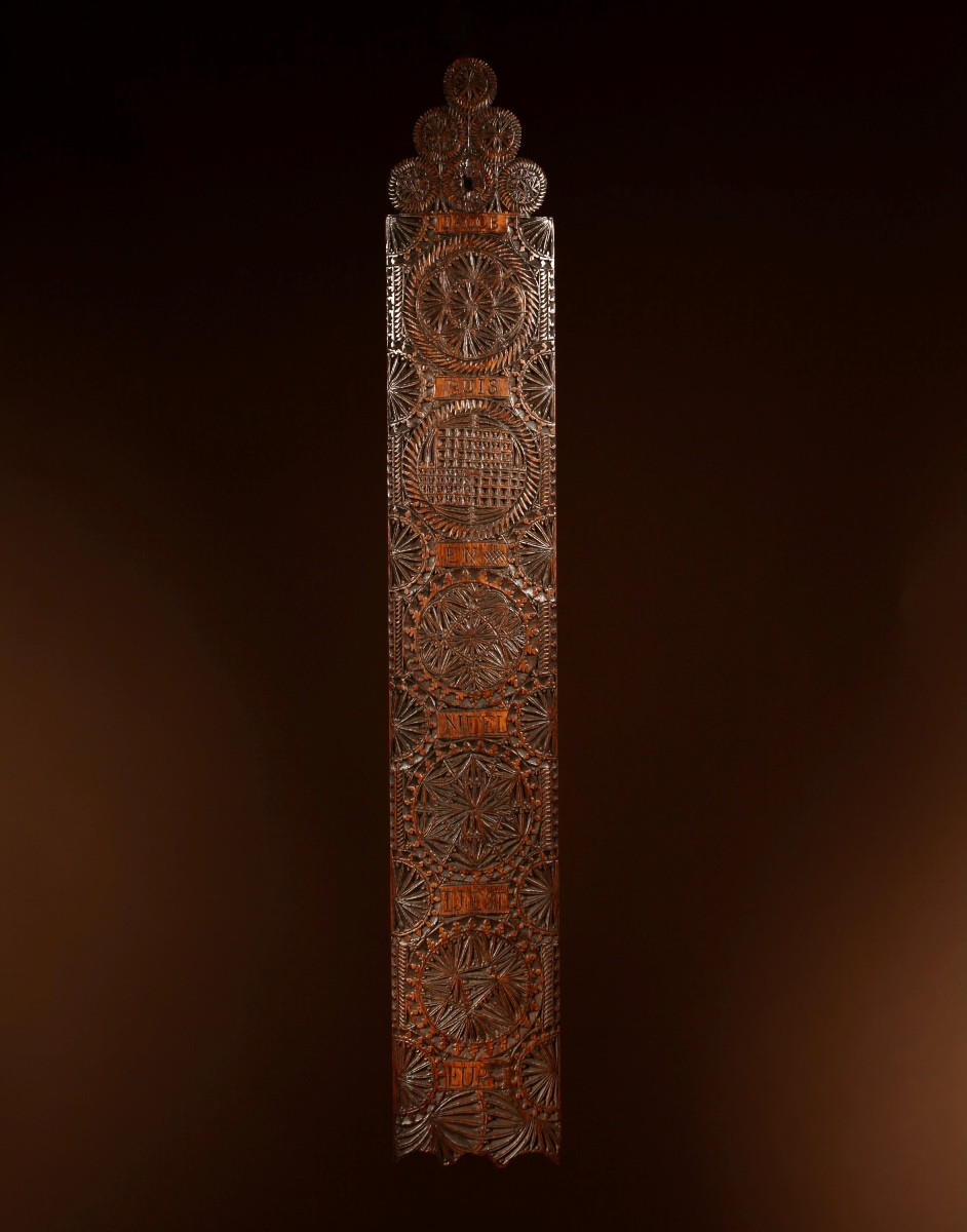  Volendam Interest Wedding Love Gift Very Fine Chip Carved Oak Dutch Mangling Board 18th/19th C