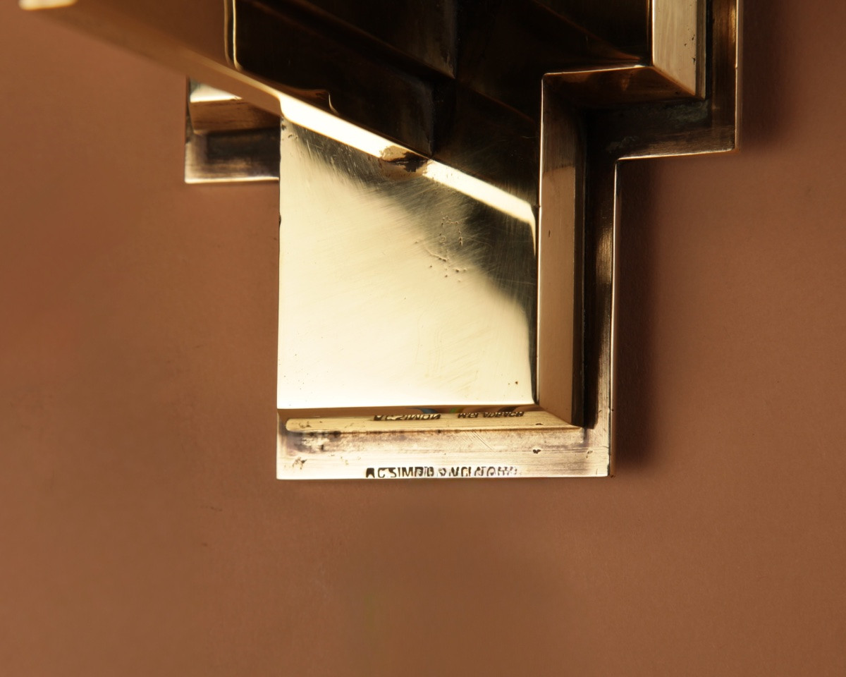 Very Elegant Art Deco Brass Wall Light.-photo-3