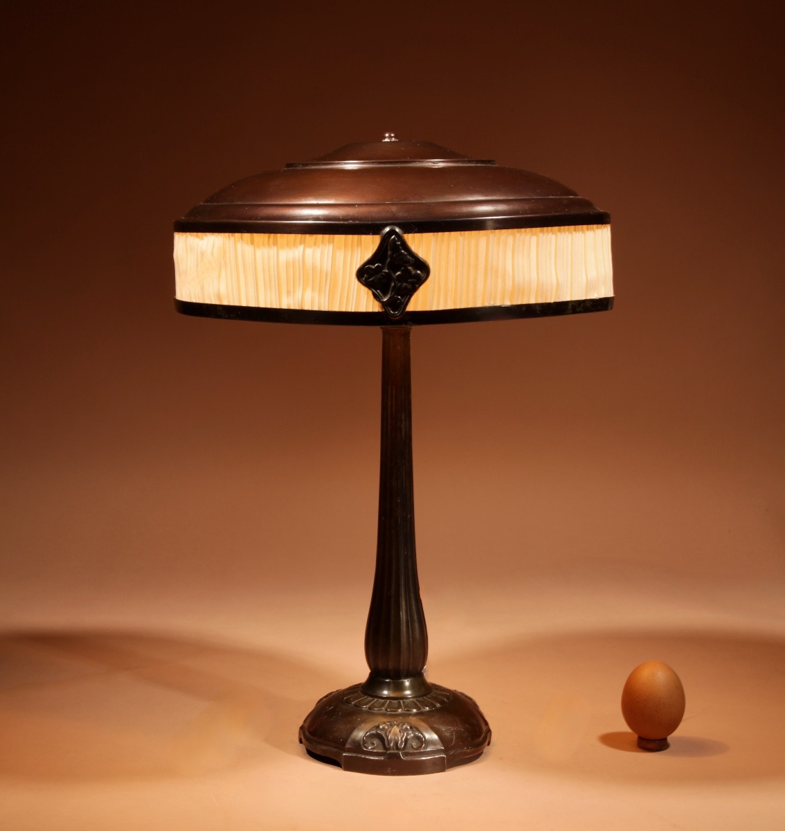  Original Patinated Table Lamp, Art Deco Style, Very Elegant, Germany, Circa 1900-1920. -photo-2