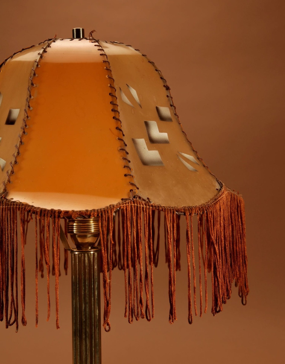 Lampe De Table Art Deco Cubisme Très Intéressante Circa 1920-photo-2