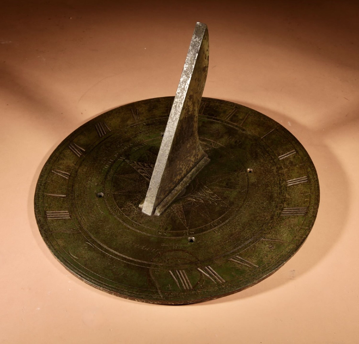  Grand cadran solaire écossais en bronze, vers 1800.-photo-2