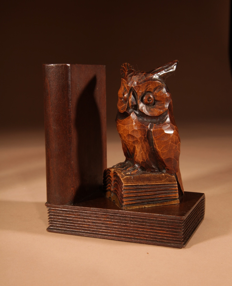 Pair Of Carved Owl Bookends, Black Forest, Circa 1900-1920-photo-6