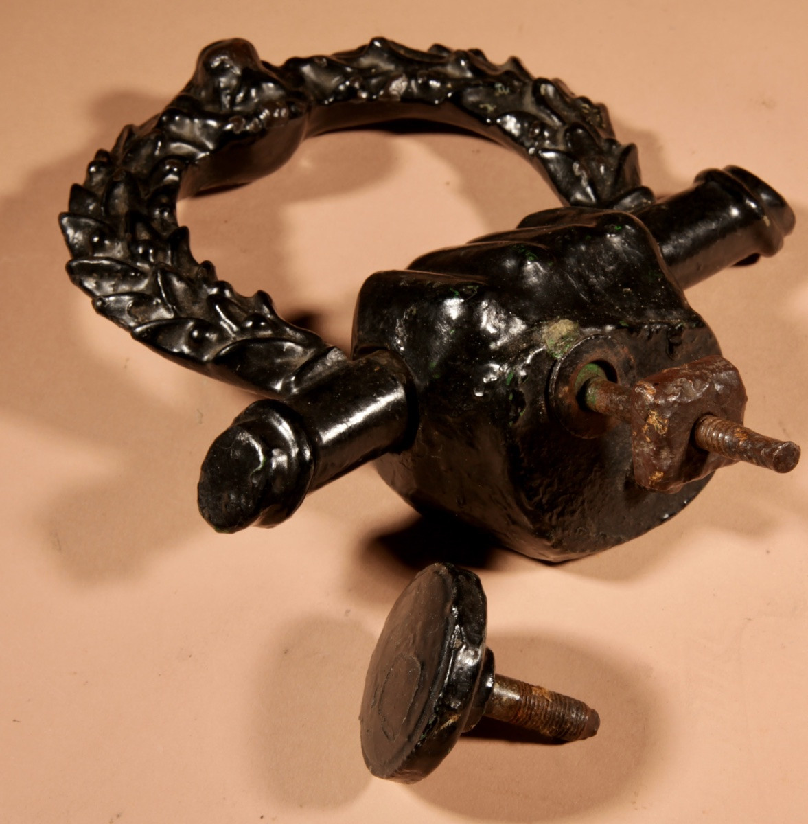 Heurtoir de porte complet en fonte victorienne, vers 1870-photo-2