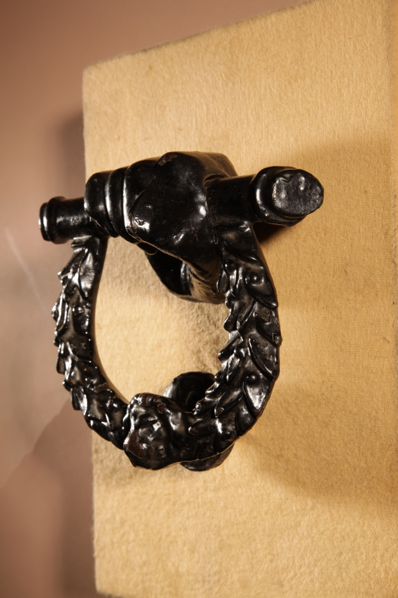 Heurtoir de porte complet en fonte victorienne, vers 1870-photo-4