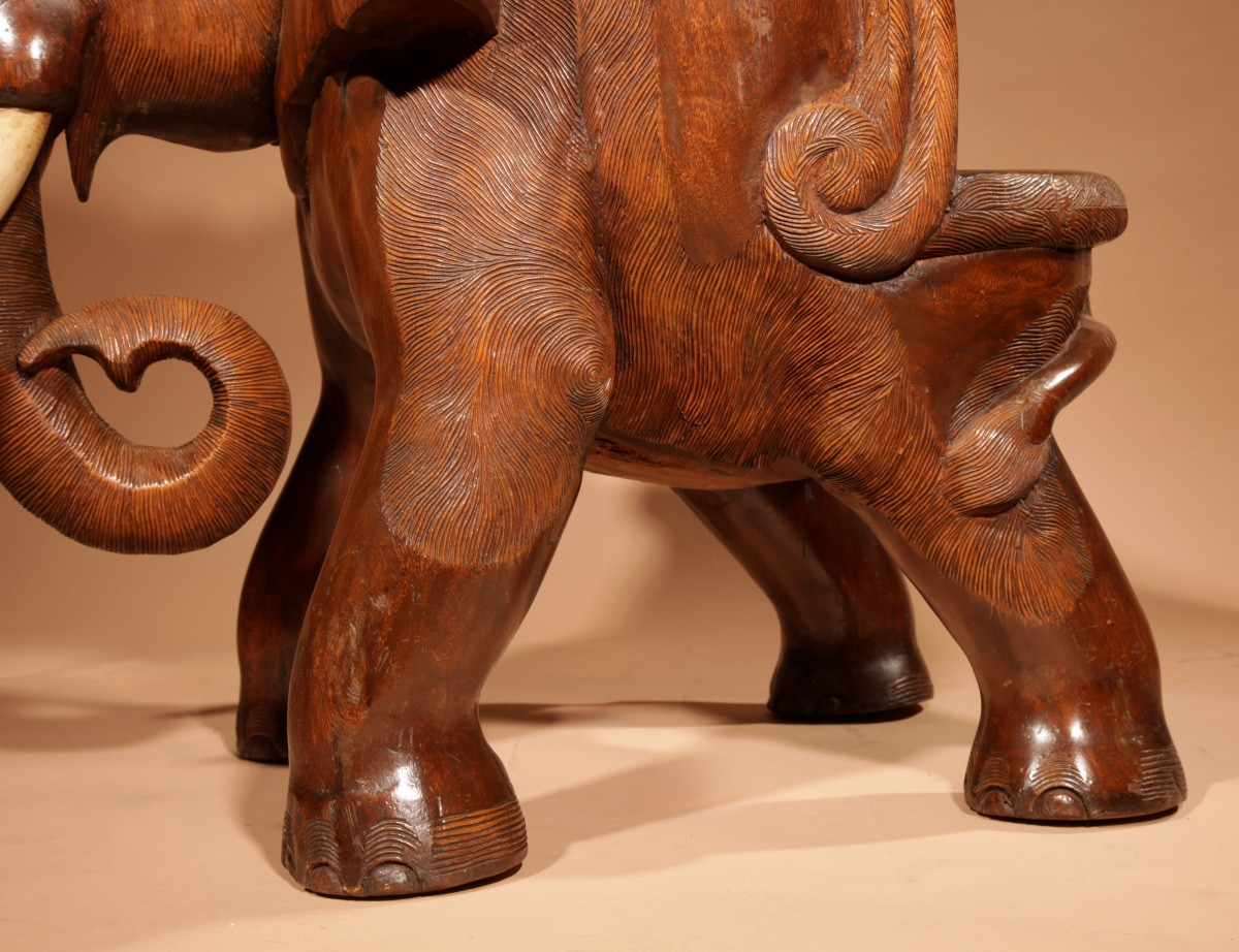 Paire de fauteuils impressionnants en forme d'éléphant, d'époque Art déco.-photo-3