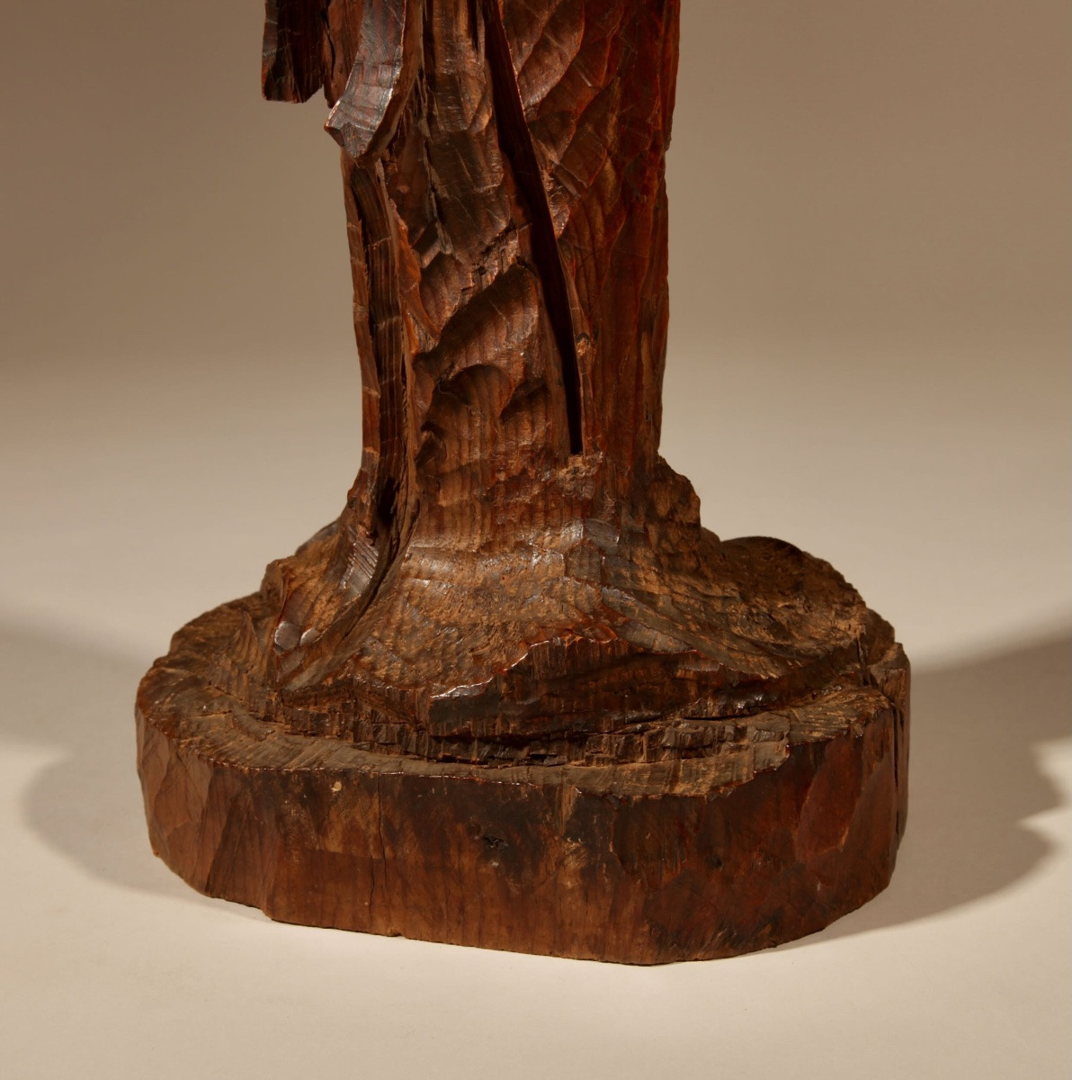  A Very Interesting Japanese Wooden Carved Sculpture Of A Geisha In The Nata-tsukuri Style.-photo-5