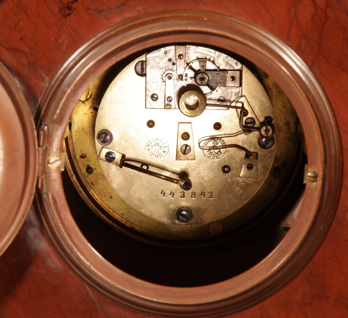 A Beautiful Bronze And Marble Mantel Clock.-photo-2