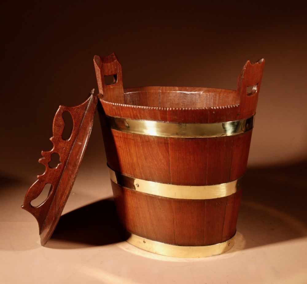 Interesting Dutch Coopered Hardwood Brass Bound Butter Barrel 19th Century.-photo-1