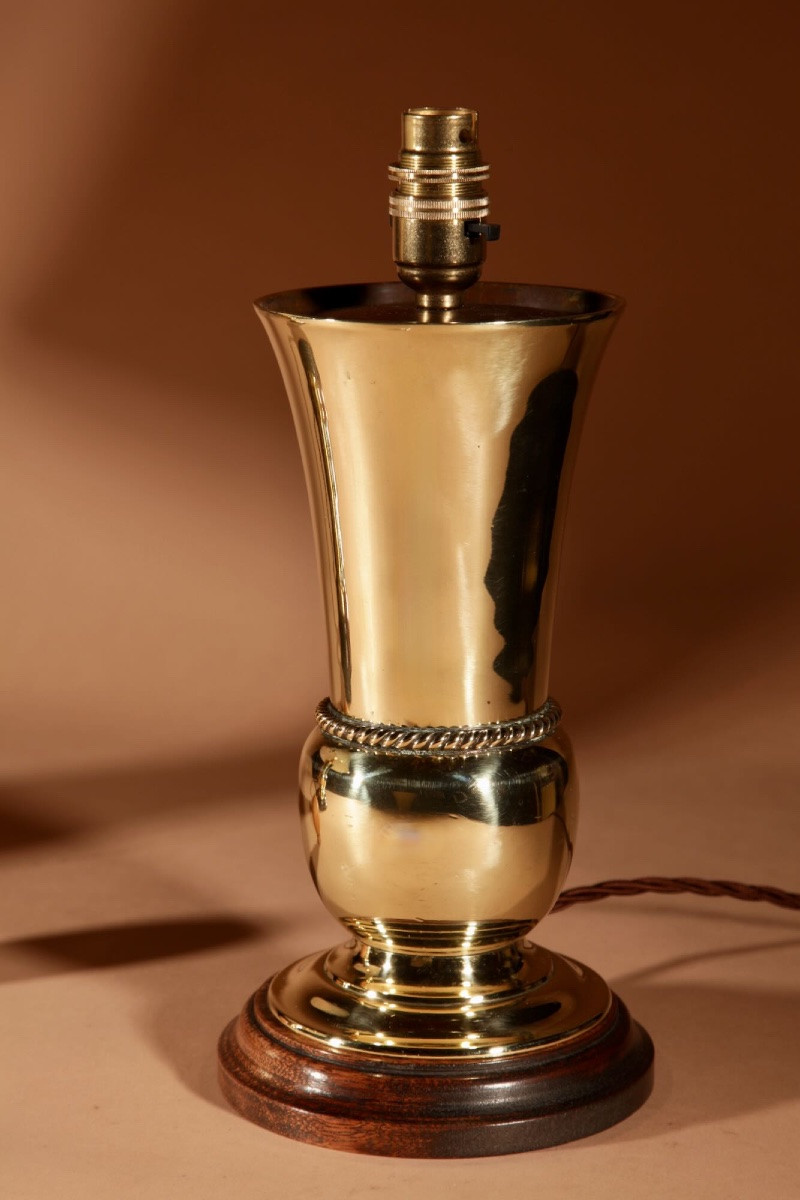 Pair Of Elegant Brass Table Lamps, Circa 1900-1920.-photo-3