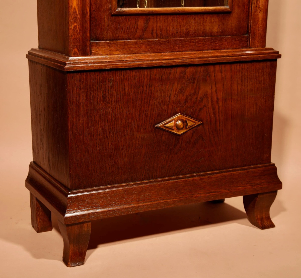  Art Deco Black Forest Longcase Clock, 4 Chimes/melodies, In Oak, Patented, Germany. -photo-2