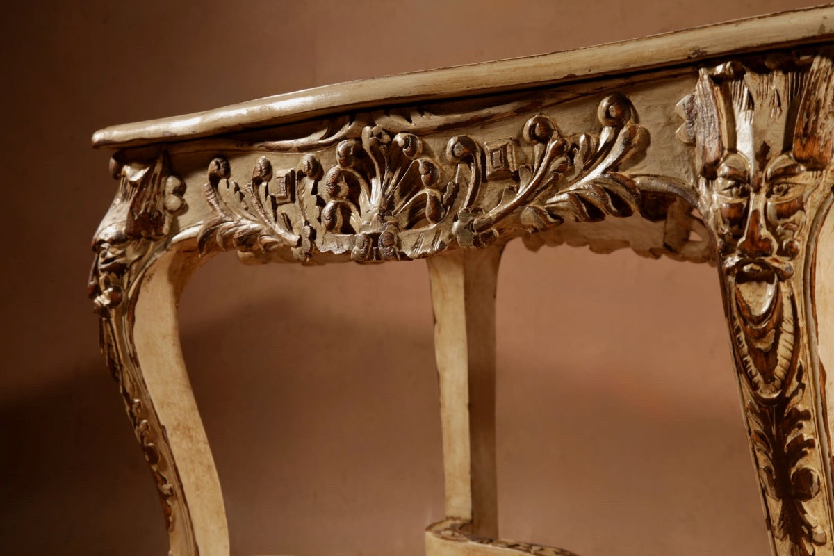 Banquette de fenêtre sculptée de style Régence, pouvant également servir de table basse ou de -photo-2