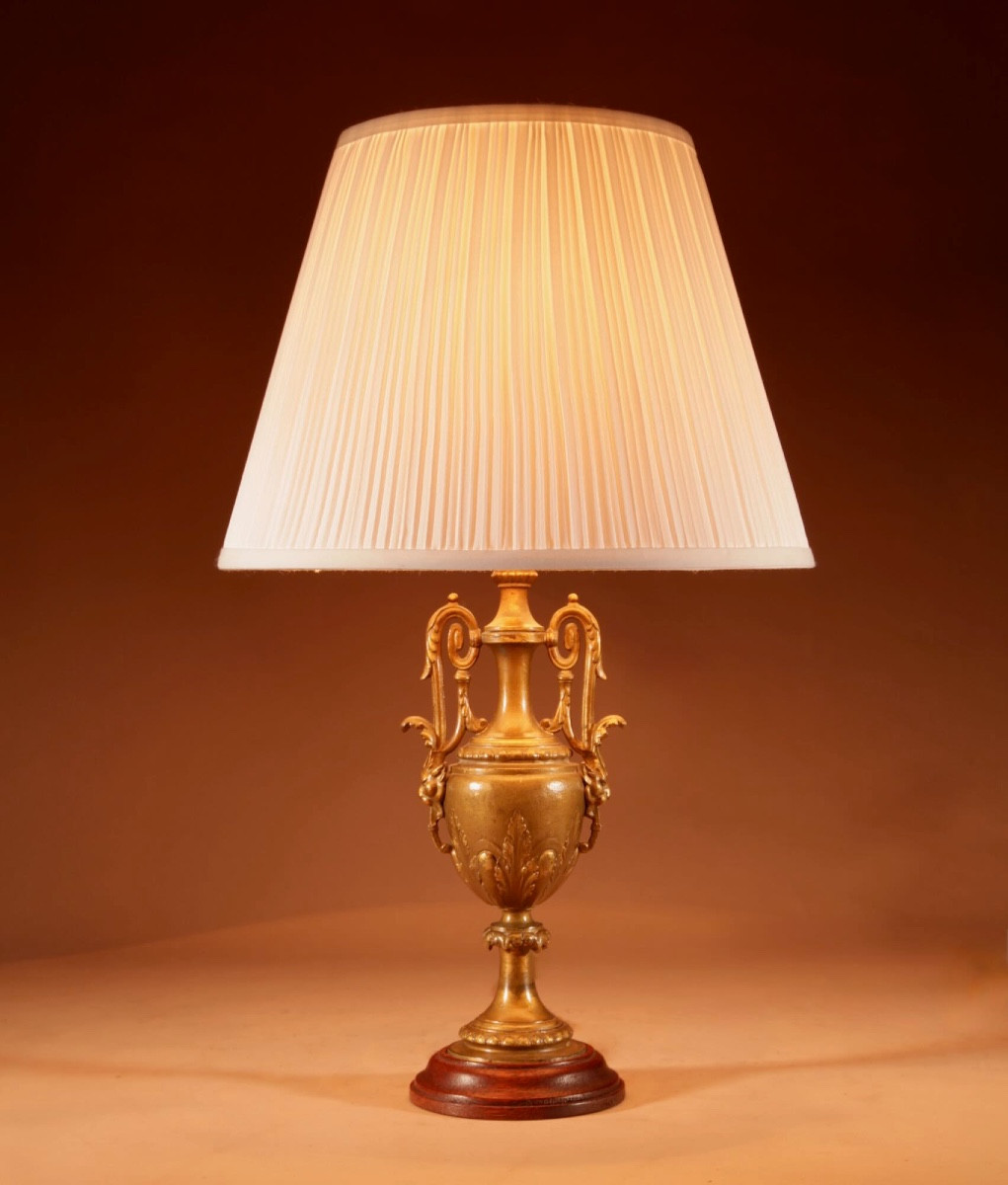  French Louise Seize Style Table Lamp In Gilt Metal, Circa 1900. 
