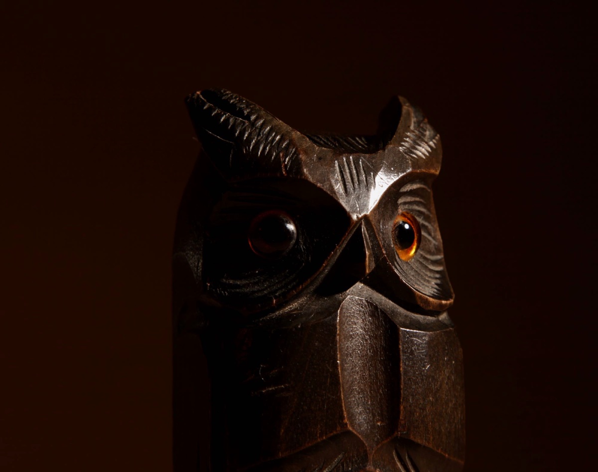   Black Forest Small Amusing Pair Of Owl Carved Bookends/ Letter Stand Circa 1900-20.-photo-2
