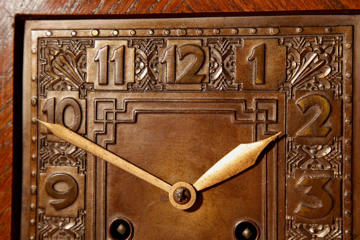 Pendule de cheminée Art Nouveau/Art Déco de l'École d'Amsterdam, -photo-1