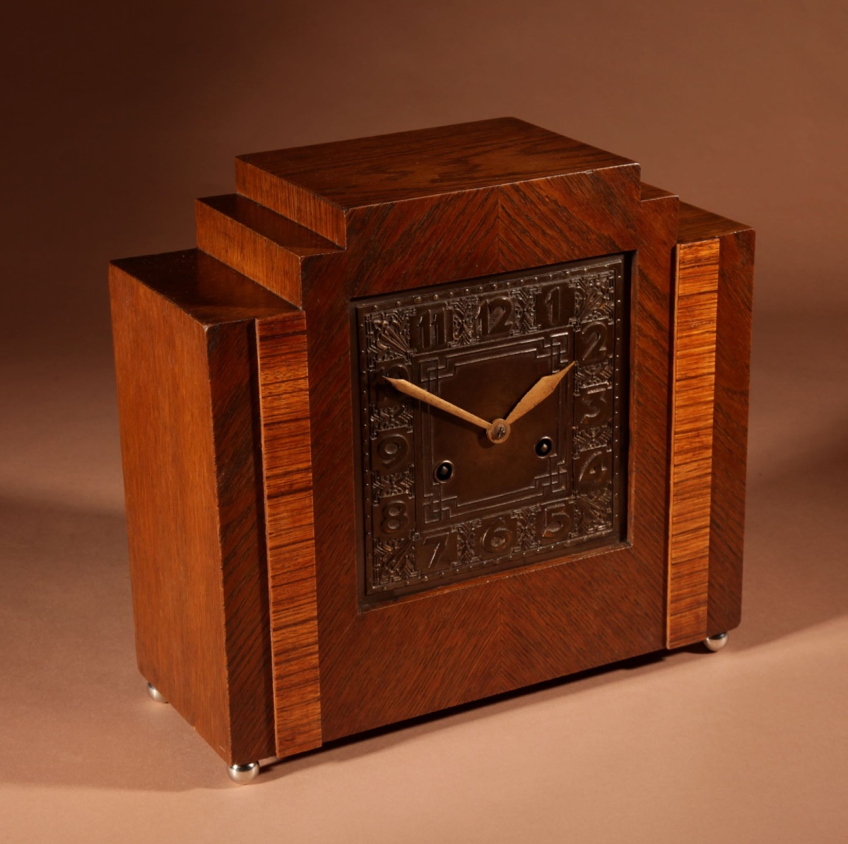 Pendule de cheminée Art Nouveau/Art Déco de l'École d'Amsterdam, -photo-3