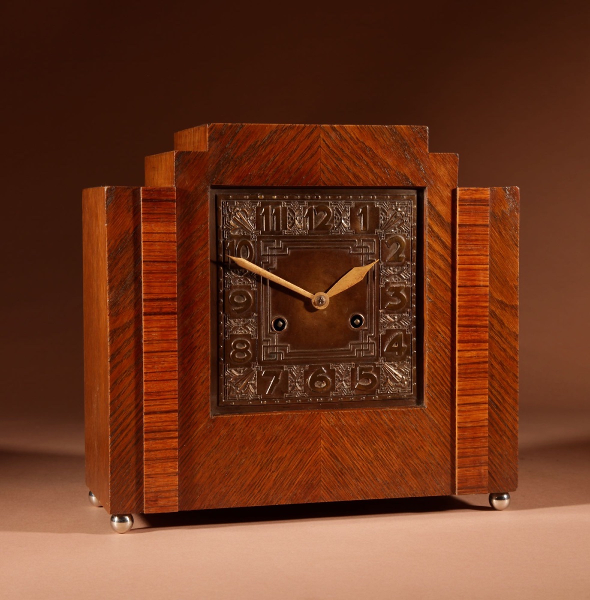Pendule de cheminée Art Nouveau/Art Déco de l'École d'Amsterdam, 