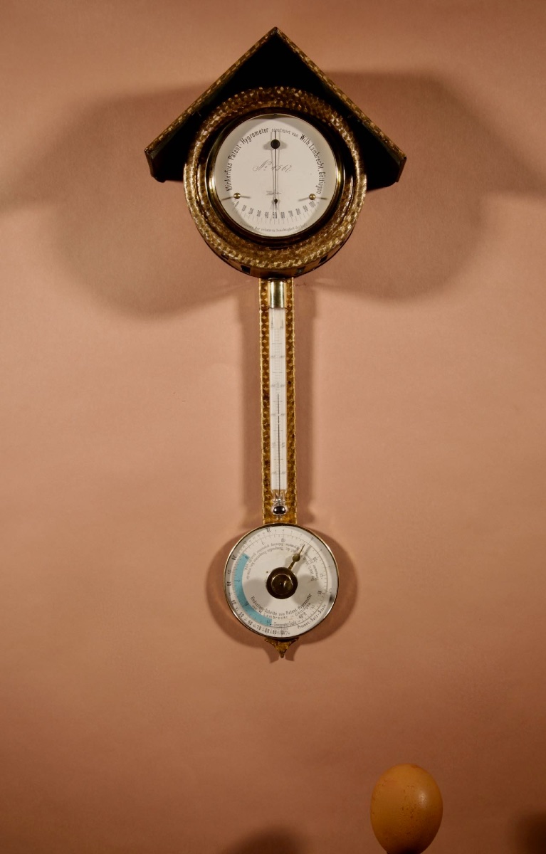 Rare et intéressante station météorologique : hygromètre à cheveux breveté Klinkerfues, fabriqu-photo-2