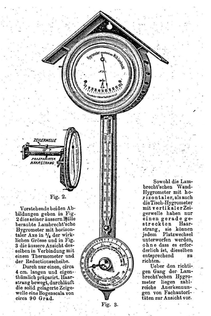 Rare et intéressante station météorologique : hygromètre à cheveux breveté Klinkerfues, fabriqu-photo-3