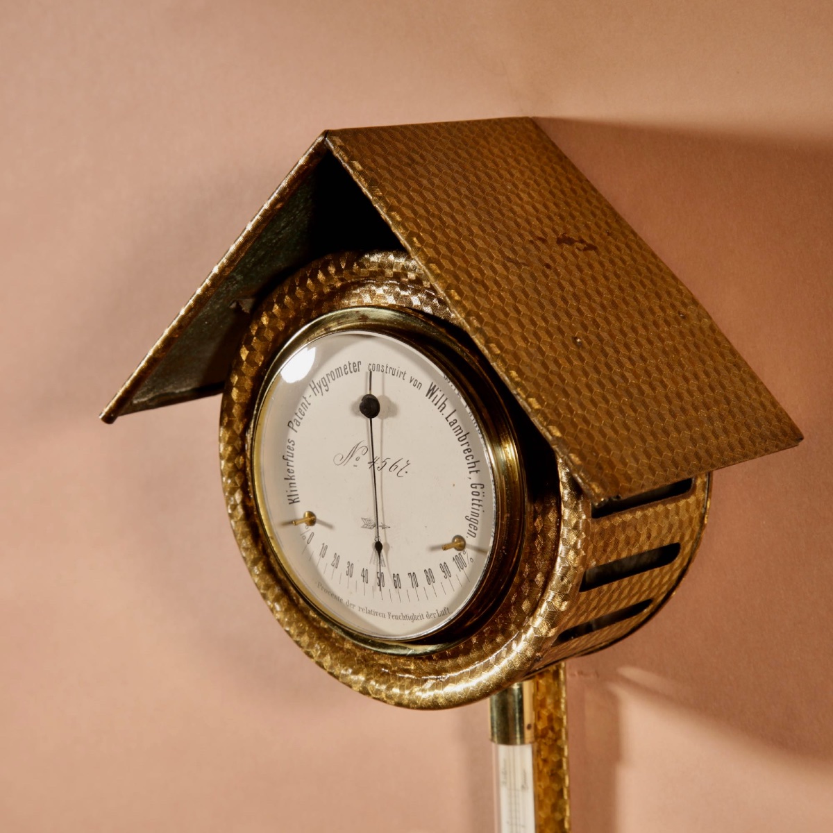 Rare et intéressante station météorologique : hygromètre à cheveux breveté Klinkerfues, fabriqu-photo-2