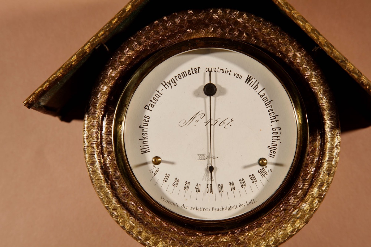 Rare et intéressante station météorologique : hygromètre à cheveux breveté Klinkerfues, fabriqu-photo-3
