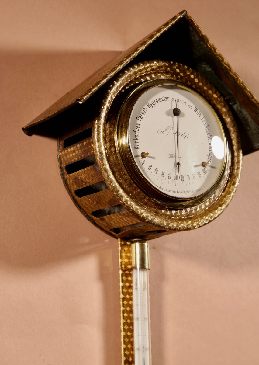 Rare et intéressante station météorologique : hygromètre à cheveux breveté Klinkerfues, fabriqu-photo-7